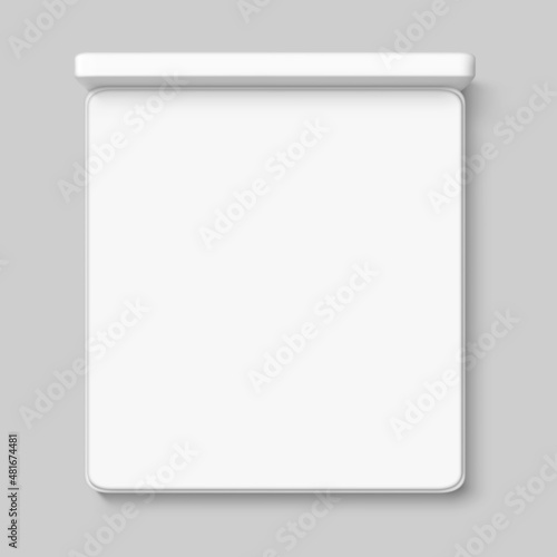 Bed top view furniture. empty mattress template. bedroom mockup 3d realistic vector