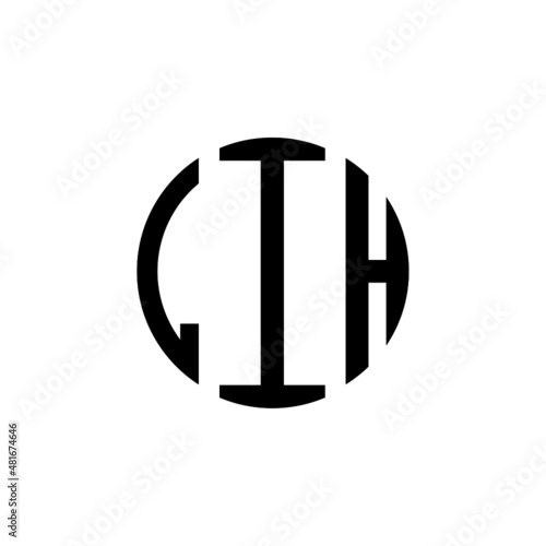 LIH letter logo design. LIH modern letter logo with black background. LIH creative  letter logo. simple and modern letter LIH logo template, LIH circle letter logo design with circle shape. LIH   photo