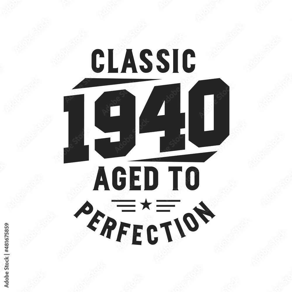 Fototapeta premium Born in 1940 Vintage Retro Birthday, Classic 1940 The Legends