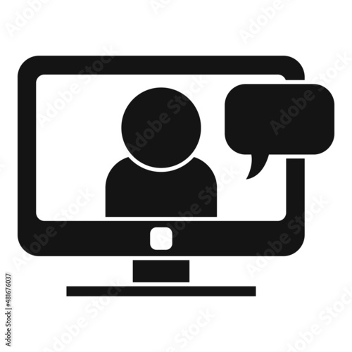 Online mentor icon simple vector. Training career