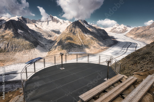 Fotografia Great Aletsch Glacier in the Bernese Alps, canton of Valais, Switzerland