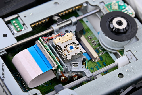 Inside DVD disk drive