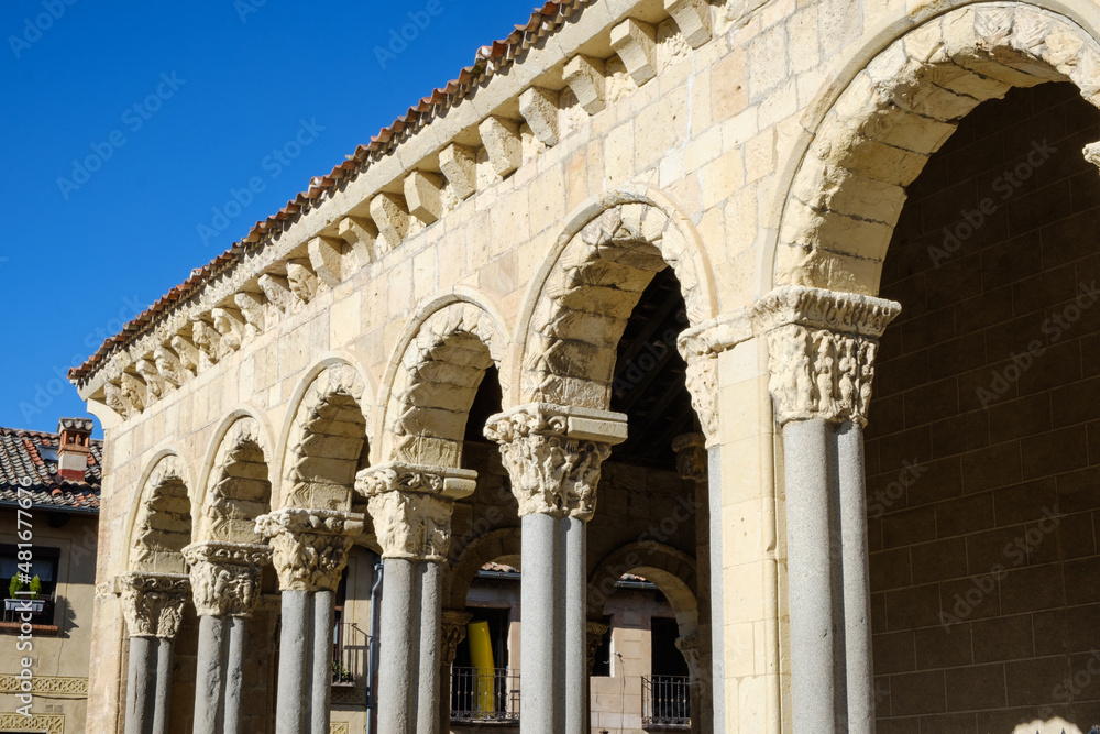 Arches of the Romanesque church of San Esteban in Segovia, Castilla y León, Spain