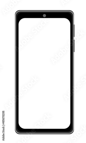 Mobile phone template with blank screen isolated svg vector illustration