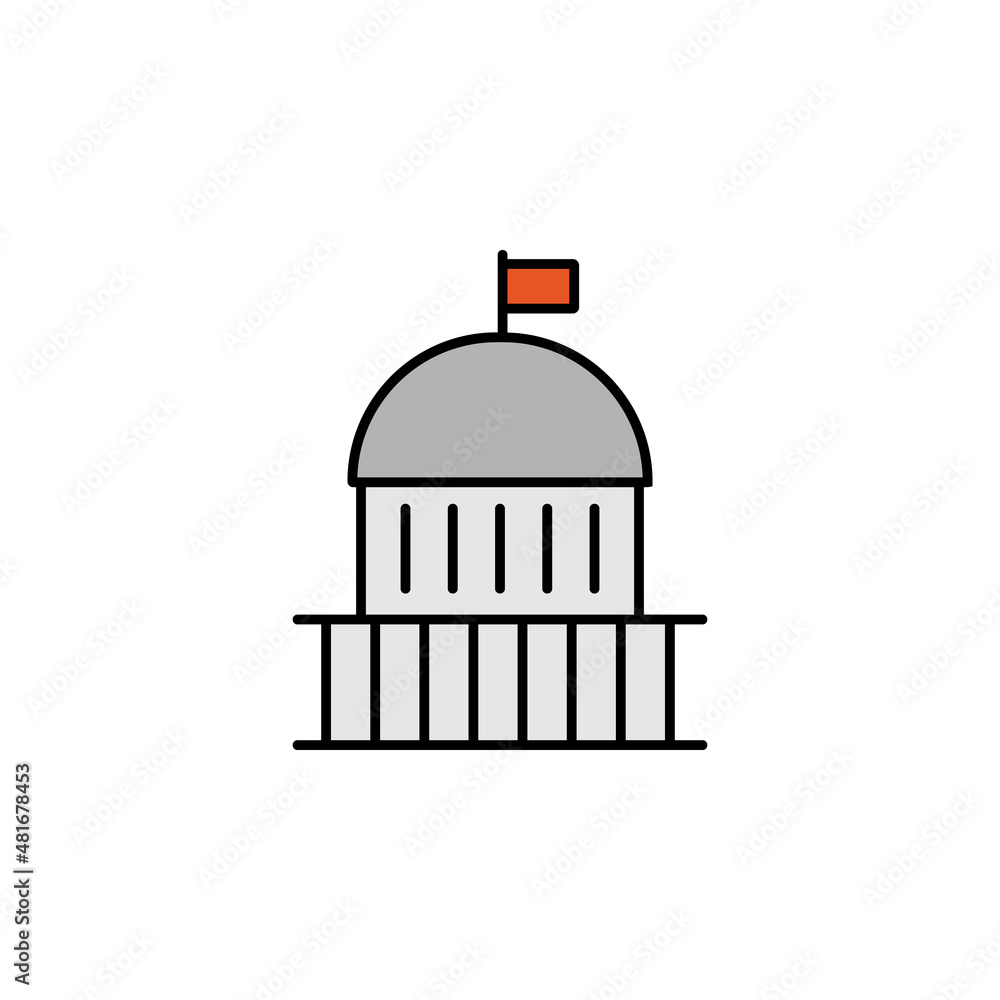 white house, policy, protest line colored icon. Elements of protests illustration icons. Signs, symbols can be used for web, logo, mobile app, UI, UX