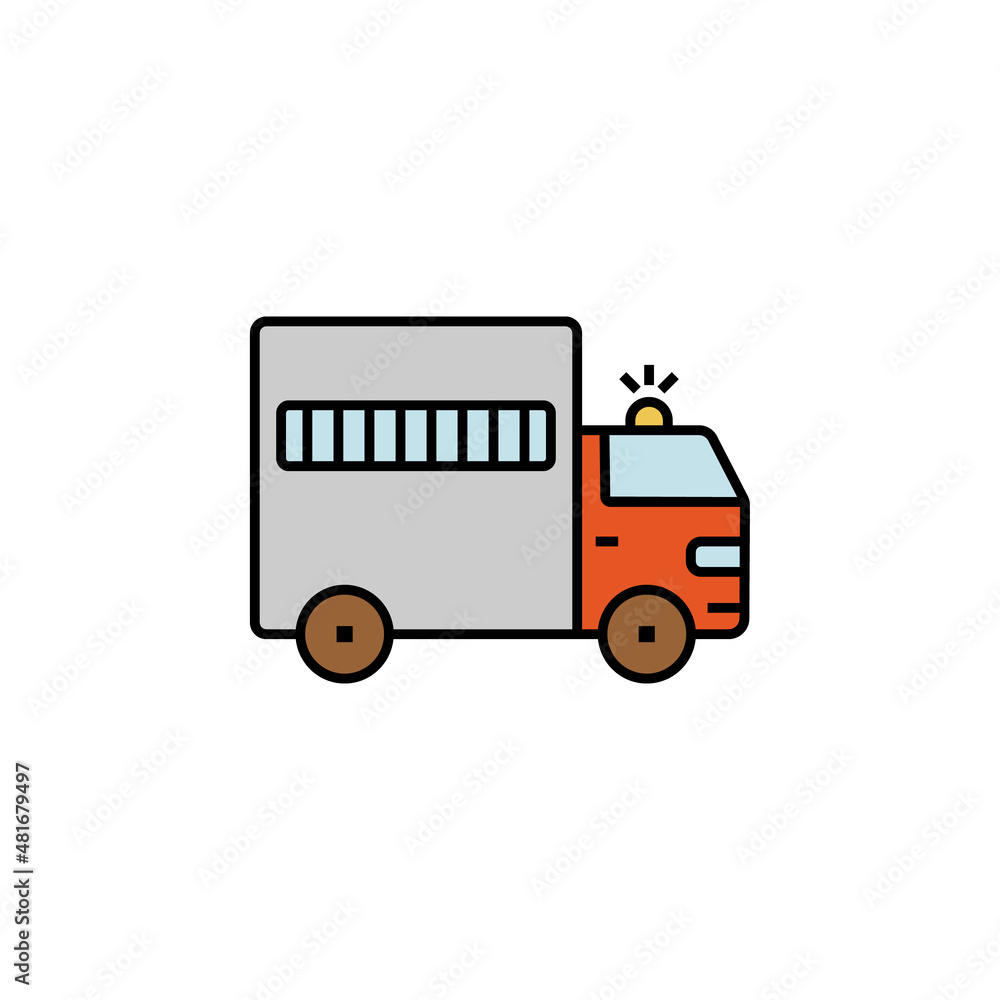 jail, inmate transport, cage, car line colored icon. Elements of protests illustration icons. Signs, symbols can be used for web, logo, mobile app, UI, UX