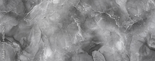 Fotografi Luxury Paint Mixture In Alcohol Ink Technique Posh Grey with Silver Colors Decor