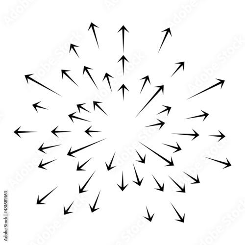 vector abstract circular radiating arrow burst