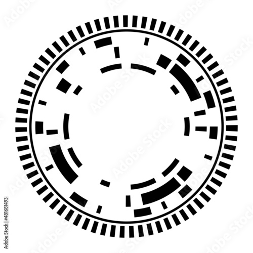 vector abstract random circles with dashed lines