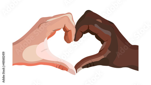 Symbol of love depicting that love doesn't differentiate between race or color.