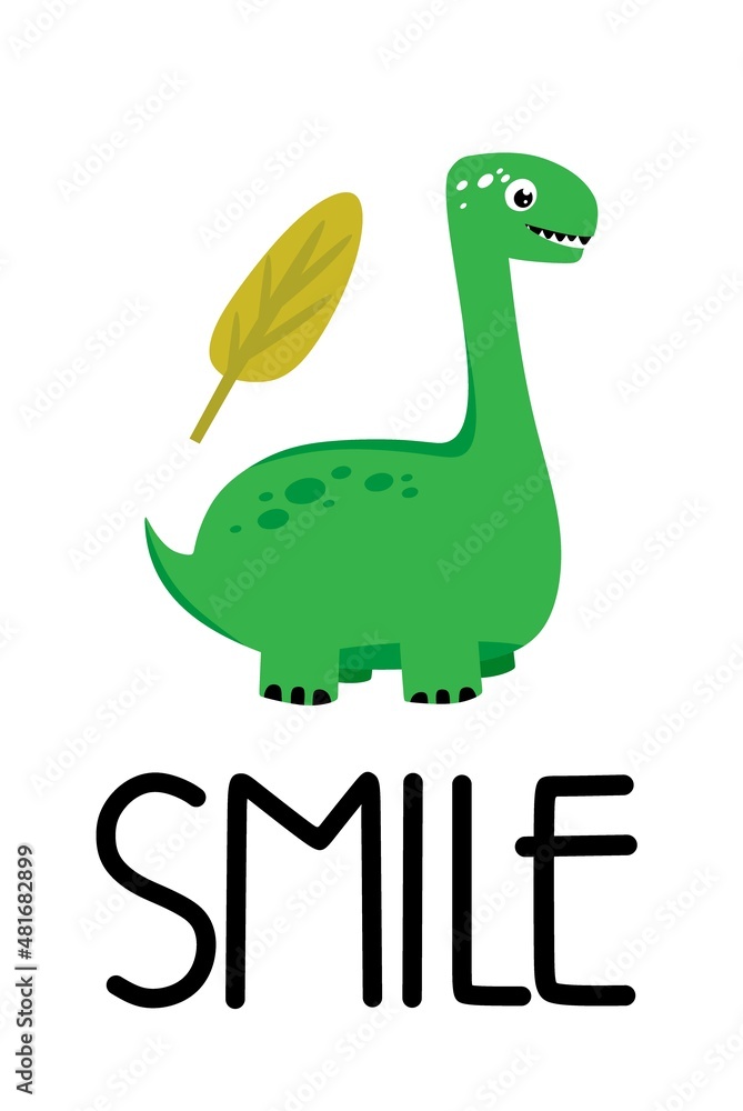 A postcard with a dragon with the inscription smile in the style of hand-drawn cartoon. For posters, postcards, cards. Vector illustration A postcard with a dragon with the inscription smile in the style of hand-drawn cartoon. For posters, postcards, cards. Vector illustration