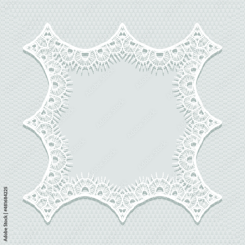 Vector White Doily Frame Lace Design