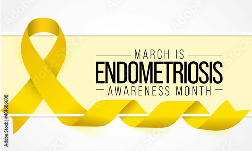 Endometriosis awareness month is observed every year in March, is a painful condition where endometrial tissue grows outside the uterus. Vector illustration