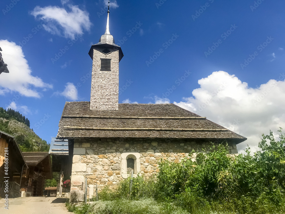 Traditional church in the Chinaillon village, The Grand-Bornand