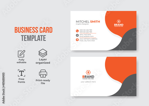 Professional simple clean own personal business card design template