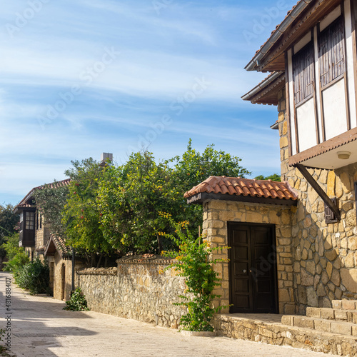 old houses in the historical area of Side in Manavgat, Turkey