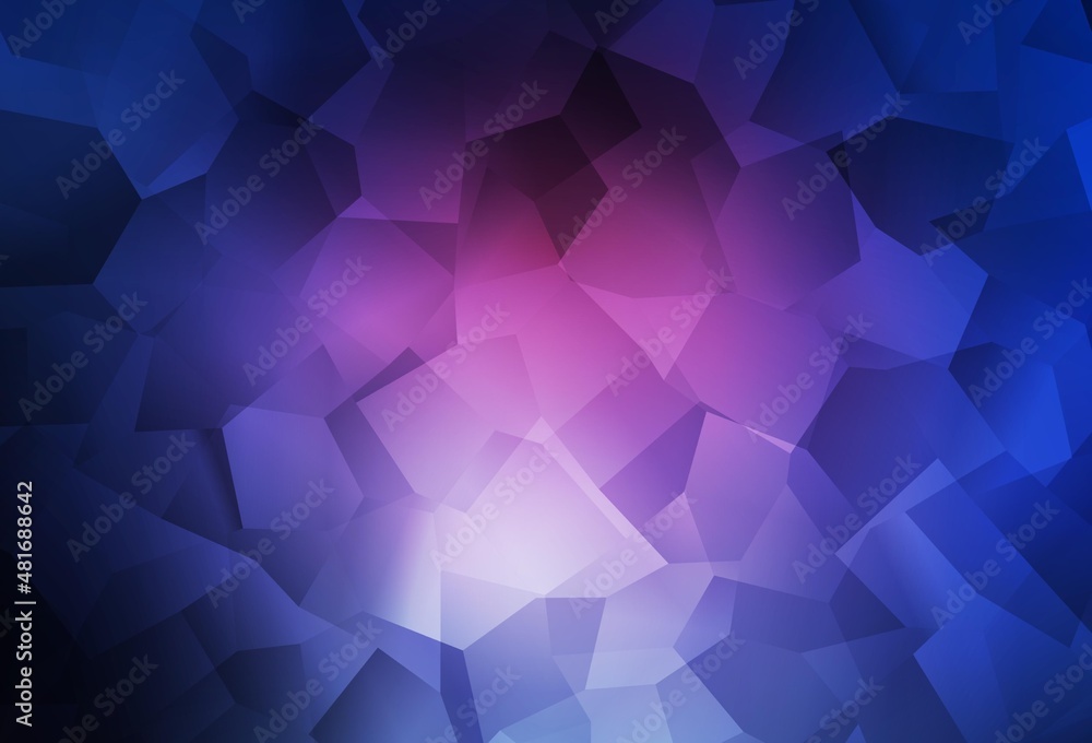 Dark Pink, Blue vector backdrop with memphis shapes.