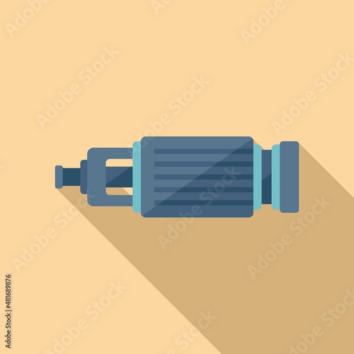 Water pump icon flat vector. Engine system