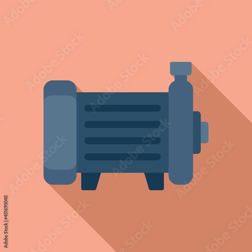 Compressor pump icon flat vector. Motor system