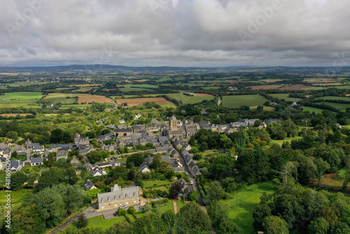 aerial view on the french village of Locronan