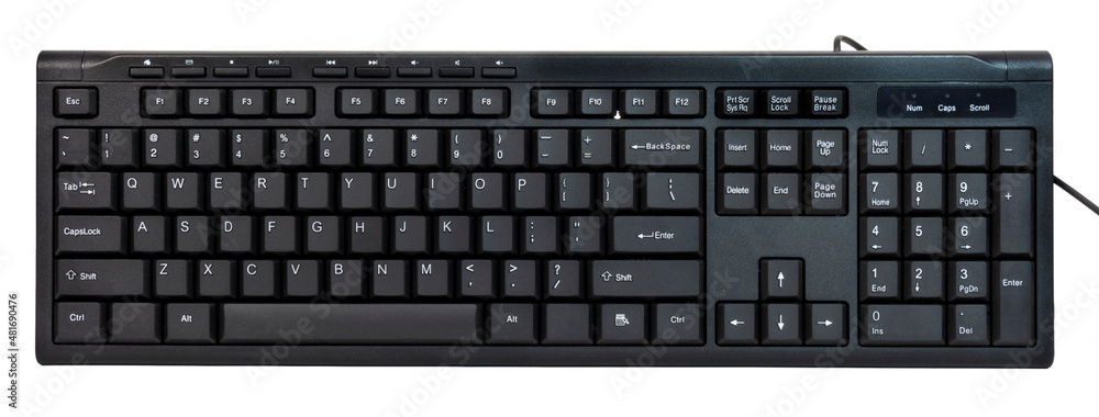 Generic black computer keyboard. Isolated. Generic black computer keyboard. Isolated.