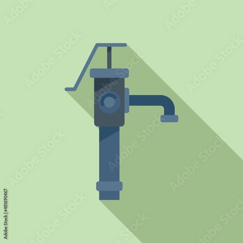 Garden water pump icon flat vector. Valve system