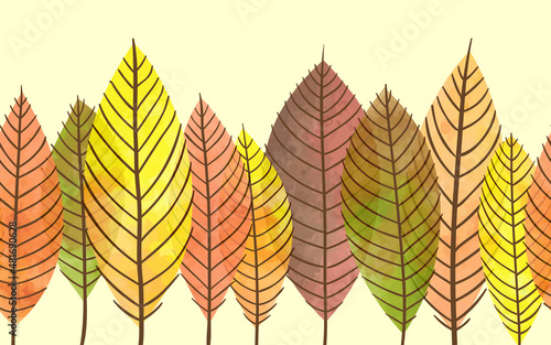 Autumn leaves seamless wate...