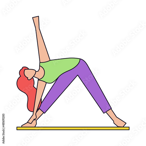 Isolated woman yoga people activities vector illustration
