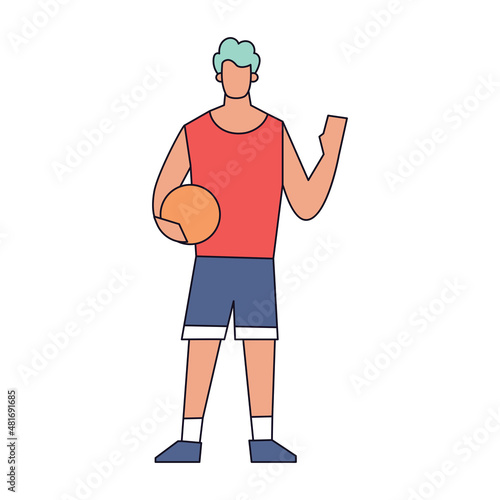 Isolated man play people activities vector illustration