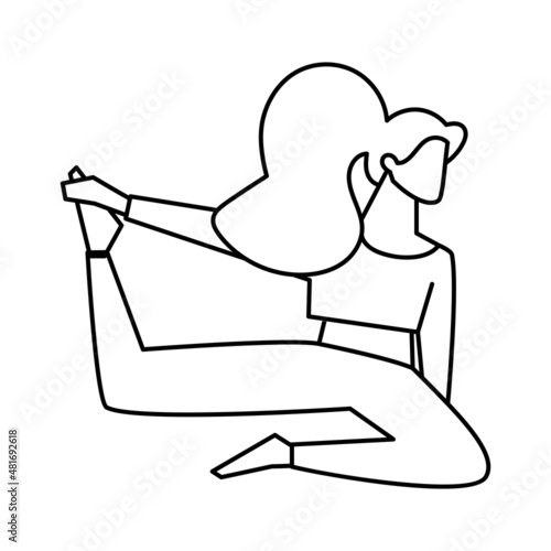 Isolated woman yoga draw people activities vector illustration