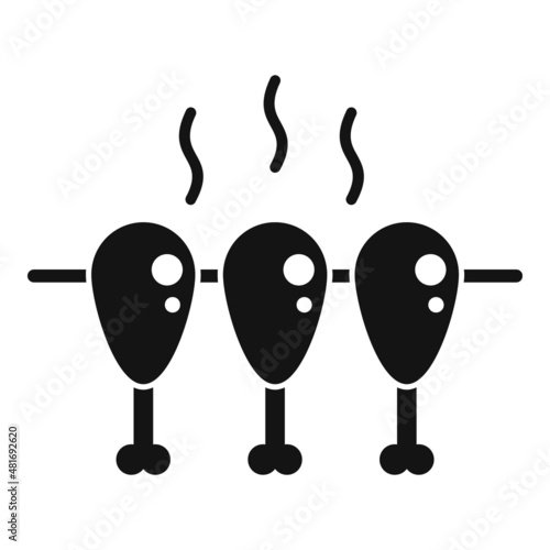 Meat grill icon simple vector. Smokehouse bbq