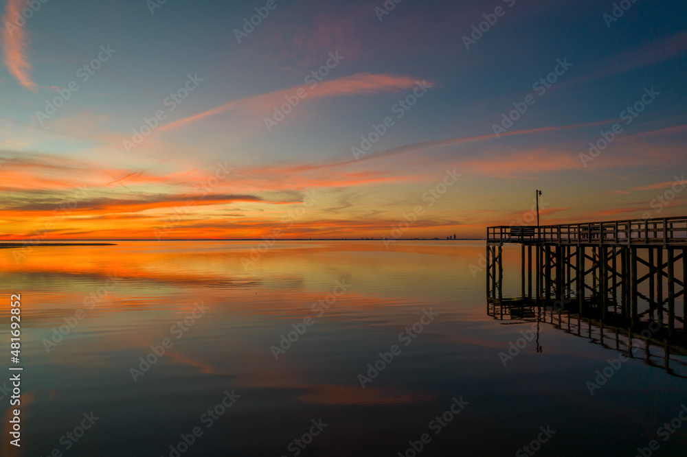 Fototapeta premium Sunset over Alabama Gulf Coast 