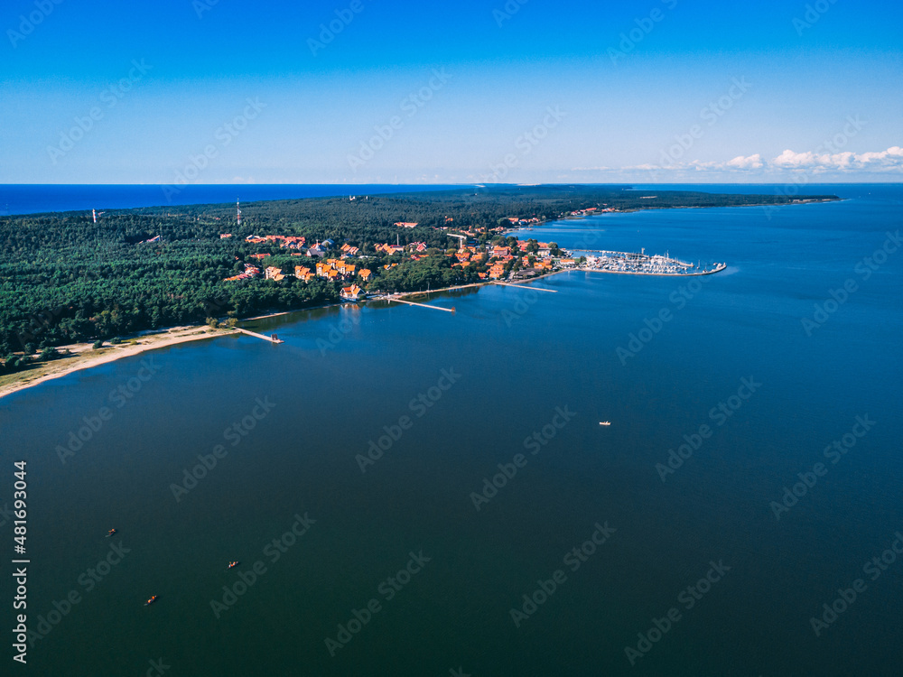 Aerial view of Nida in the curionian split, Lithuania