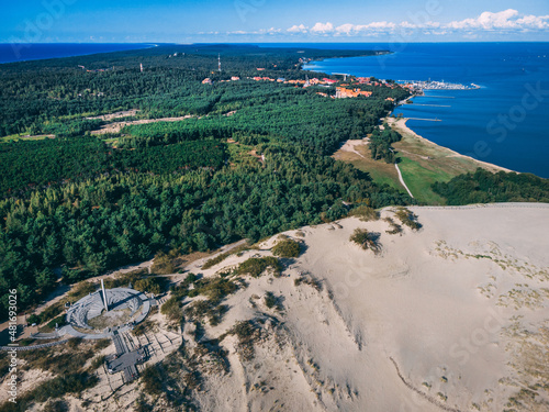 Aerial view of Nida in the curionian split, Lithuania