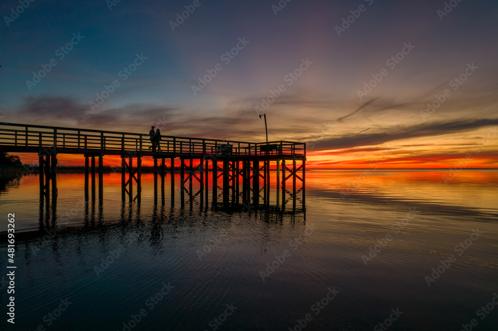 sunset on the pier