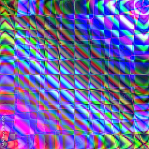 Abstract Colorful 2D Tiled Fractal (BlueGreen) - each tile is a mirror bringing you to a different place…