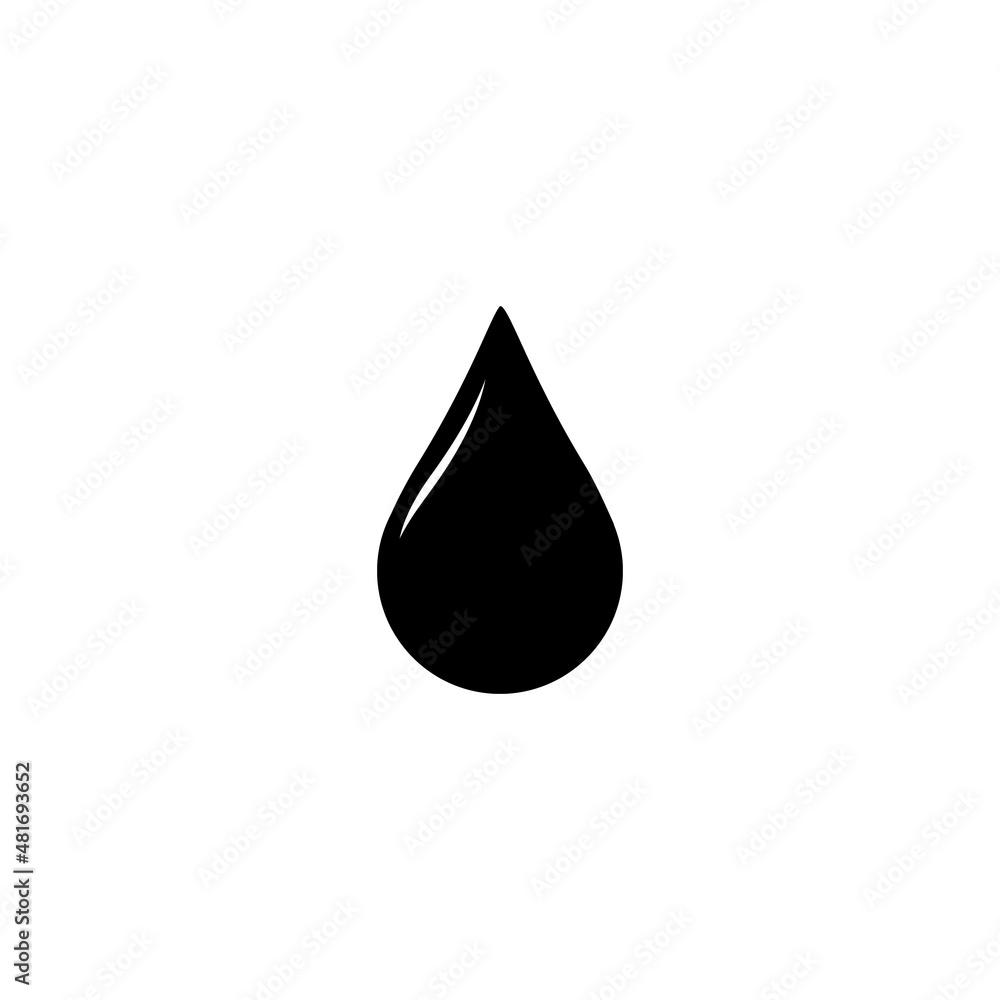 Isolated vector image on a white background. The drop is black, oil. Isolated vector image on a white background. The drop is black, oil.