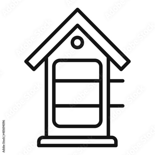 Smoke house icon outline vector. Bbq smokehouse