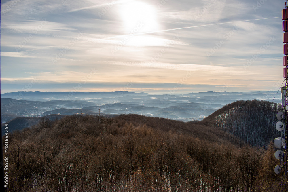 sunset in the mountains