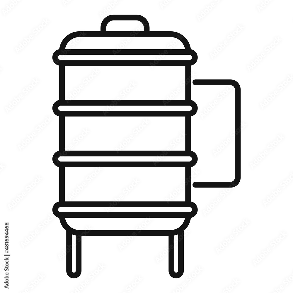 Chicken smokehouse icon outline vector. Bbq grill