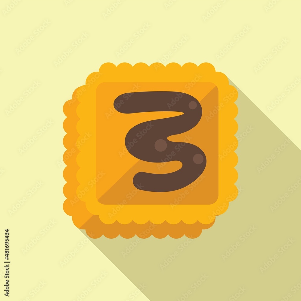 Chocolate paste biscuit icon flat vector. Spread jar Chocolate paste biscuit icon flat vector. Spread jar