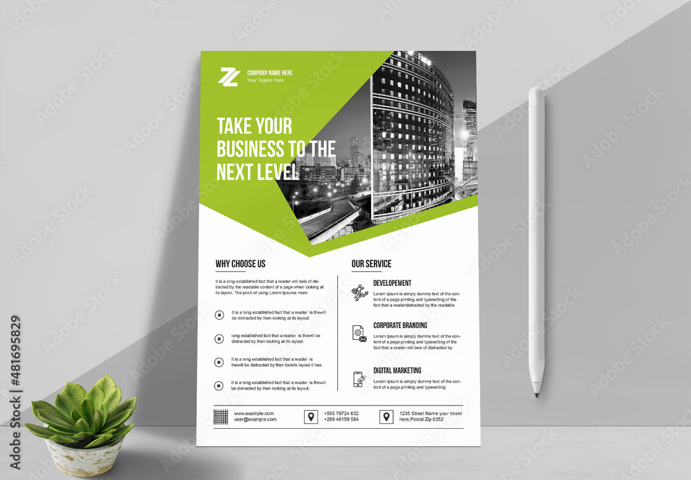 Simple Flyer Template Design Stock Template | Adobe Stock