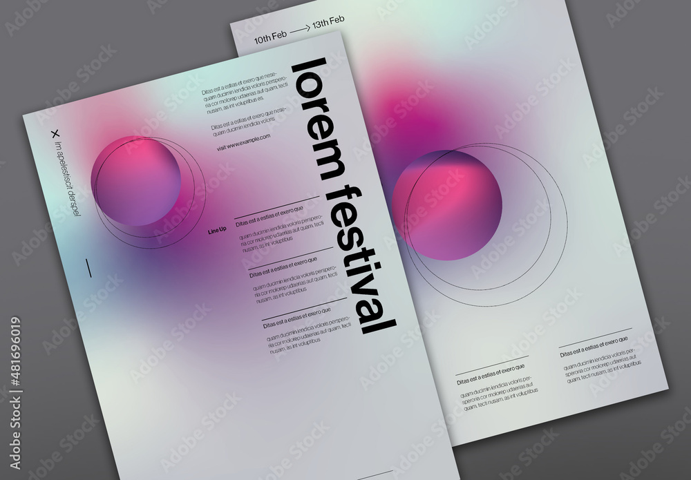 Layout Event Program Design Color Pink Event Poster Layout with Pink Gradient Accent Stock Template | Adobe Stock