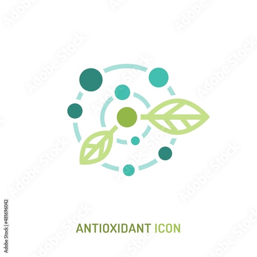Antioxidant icon. Healthy eating, antiaging dieting vector illustration