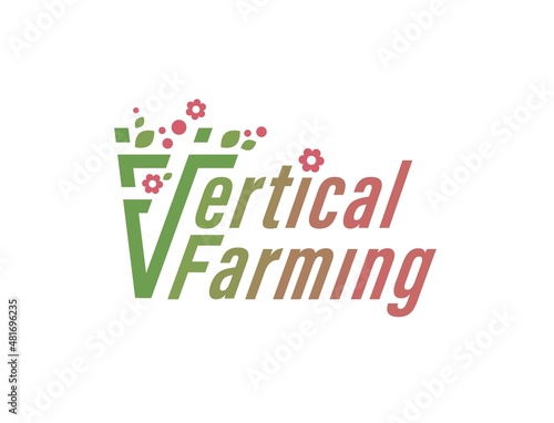 Vertical farming logo. Urban gardening pictogram. Editable vector illustration