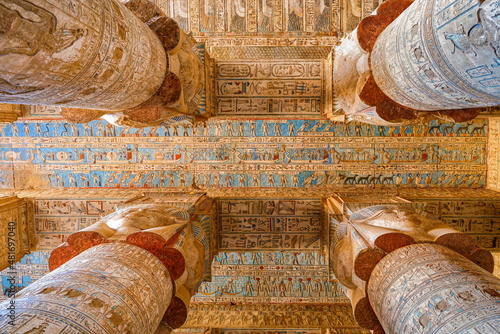 Dendera, Egypt ; January 5, 2021 - Dendera Temple interior, Ancient Egypt	 photo