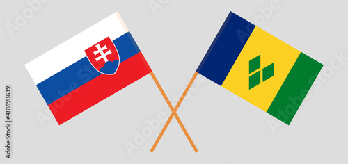 Photography Crossed flags of Slovakia and Saint Vincent and the Grenadines