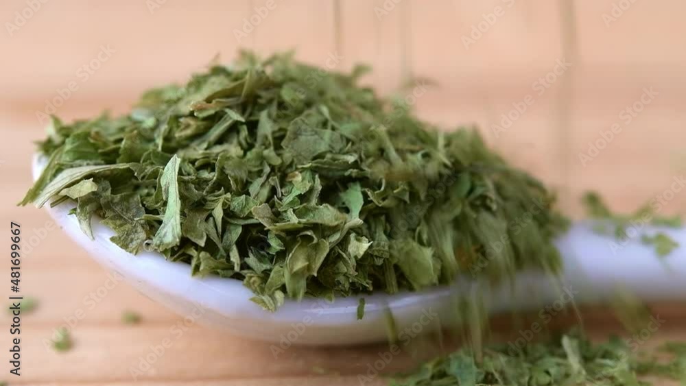 Parsley Leaves Falling In Slow Motion Parsley Leaves Falling In Slow Motion