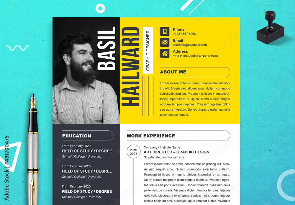 Minimal Resume and Cover Letter and Reference Page Set Stock Template ...