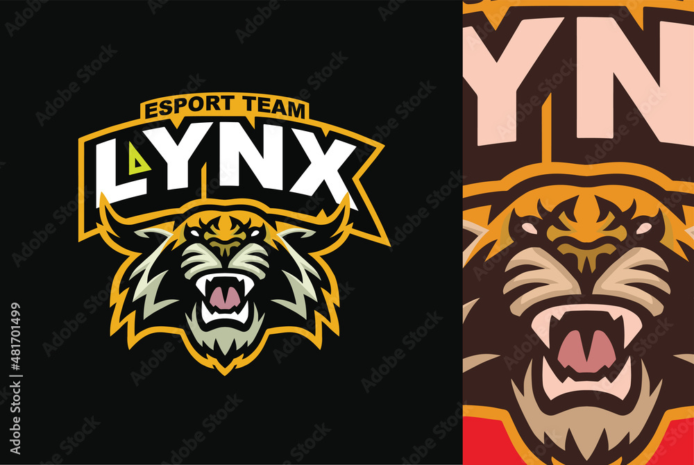Lynx Bobcat Wildcat Mascot for Esport Sports Logo Design